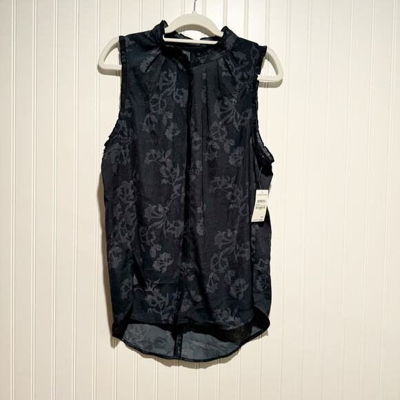 Nordstrom Tops - Nordstrom Treasure Bond Blue Floral Sleeveless Top Ruffled NEW Size Large